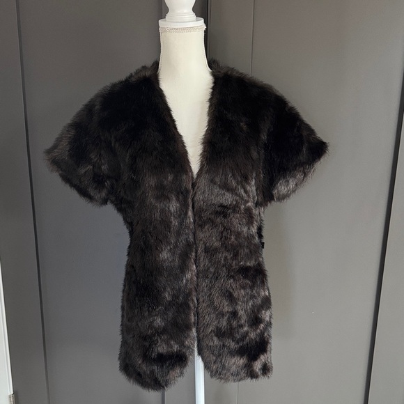 Adrienne Landau Jackets & Blazers - Adrienne Landau Dark Brown Faux Fur Vest Size S